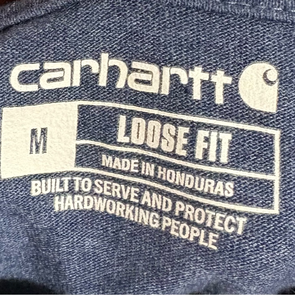 Carhartt Men's Dark Blue Tee with Neon Logo - Picture 3 of 3